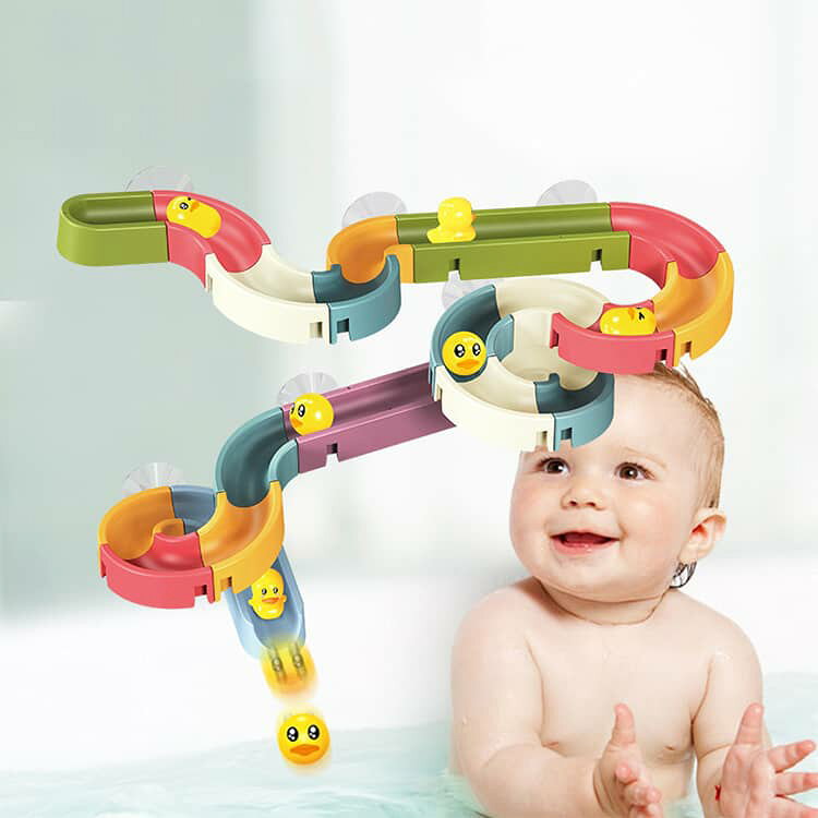 知育玩具 シャワーおもちゃ お風呂おもちゃ 0歳 組み立てレール 赤ちゃん 4歳 水遊...
