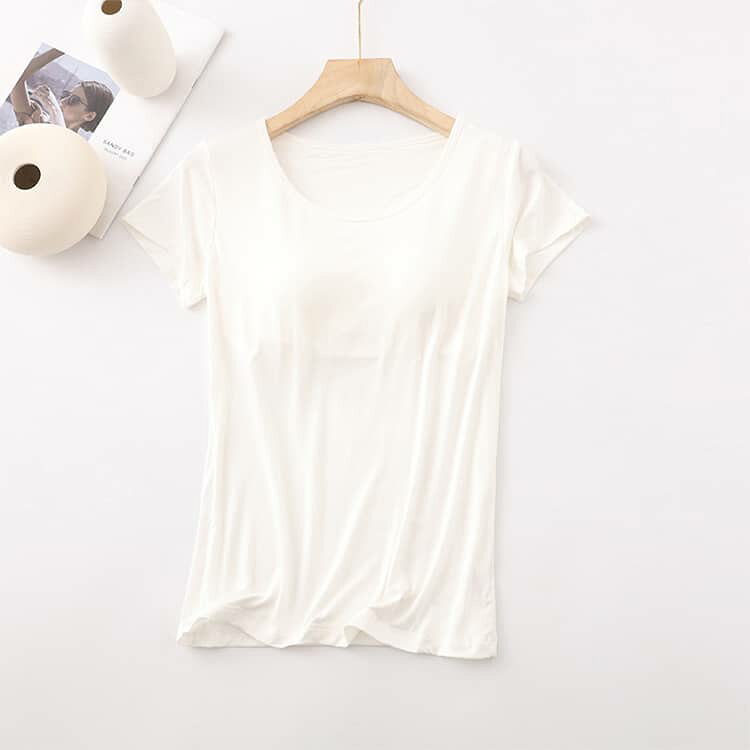ブラトップ ブラ レディース 半袖 パッド付きTシャツ 締め付けない 涼しい ひんや...