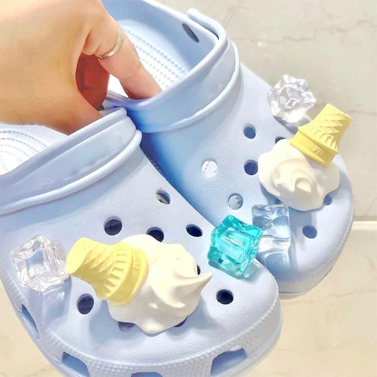熊 サマー かわいい アイスクリーム 氷 フォーク サマー シューズアクセサリー 靴...