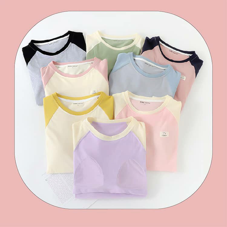 ワンマイルウエア レディース 切り替えtシャツ カップ付きTシャツ パジャマ ワンマ...