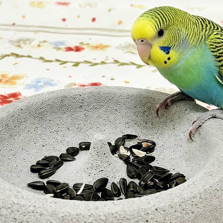 【2個セット】鳥用食器 天然石風 小鳥用 餌入れ フードボウル 食水兼用 爪研ぎ 水...
