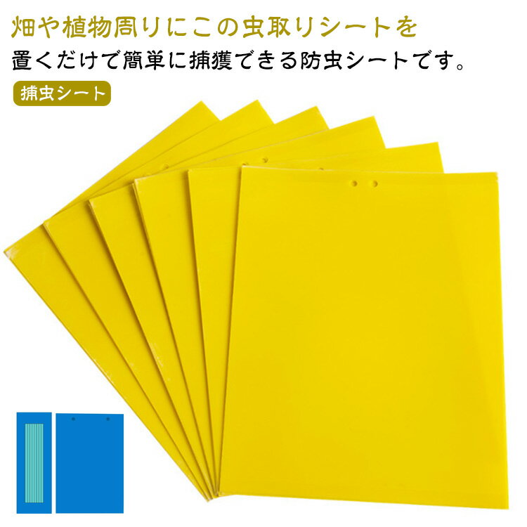 コバエ取り 粘着シート 害虫捕獲粘着紙 ハエ取り紙 粘着トラップ 捕虫器 虫よけ 【50枚セット】 虫取りシート 捕虫シート 粘着マット 両面粘着紙 コバエ 捕虫シート 害虫対策用品 室内外対応 害虫 駆除 畑 田んぼ 虫除け 家庭菜園