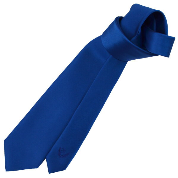 スクールネクタイ　制服ネクタイ ロイヤルブルー 青無地 小剣先刺繍入KURI-ORI【クリオリ】【日本製】男女兼用KRN4 自分で結ぶレギュラータイ トラッド 通学 式服 学生フォーマル 正装 入学卒業式 お揃いコーデ 部活 推し チームカラー 10色展開！