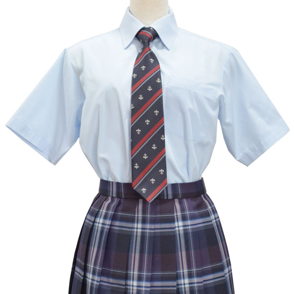 ワンタッチスクールネクタイ 制服ネクタイ ダークネイビー×レッド ユリクレスト成型ネクタイ バックル留めるだけ KURI-ORI【クリオリ】【日本製】KRNOT38-90スカートににおすすめ 制服　 通学 式服 学生フォーマル 正装 入学卒業式 部活 チーム お揃い