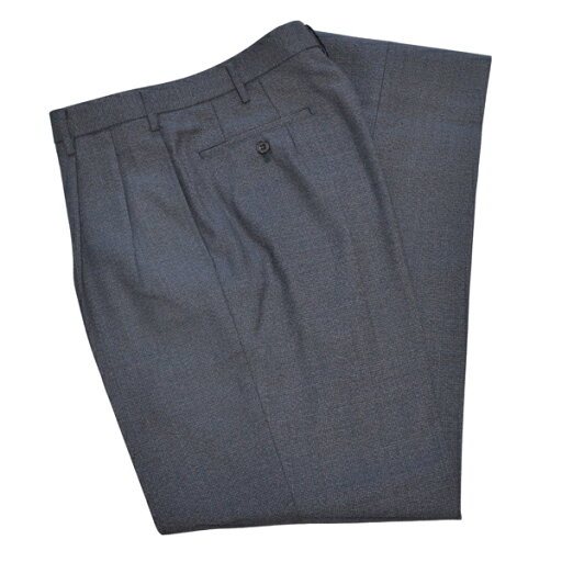 【在庫処分品】制服冬スラックス グレー系ミニチェックズボン ビジネスにも シングル裾上げ無料!【日本製】家庭洗濯OK ツータックチェックパンツ ウエスト76cmのみ F101