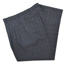 【在庫処分品】制服夏スラックス グレー系ミニチェックズボン ビジネスにも シングル裾上げ無料!【日本製】家庭洗濯OK ツータックチェックパンツ ウエスト94cmのみ S928-12TAC 夏服 通学 通勤 DK 大きいサイズのズボン