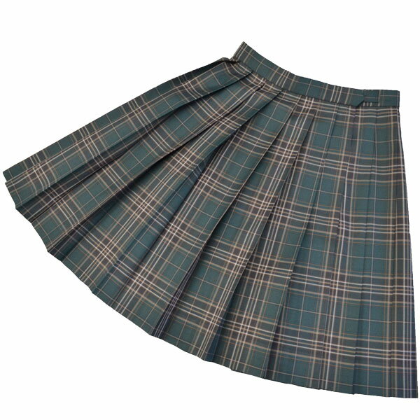 冬制服スカート【ダークグリーン×ブラウンチェック】ウエスト60・63・66・69・72大きいサイズ75~100cm丈48・54cm【日本】ウォッシャブルチェックスカート プリーツスカート車ひだスカート スクールスカート 式服 自由制服 春秋冬KURI-ORI【クリオリ】WKR454