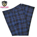 冬制服スラックス【紺×ブルー×紫チェック】ウエスト61・64・67・70・73・76・79・82・85・88cm【日本製】スリムノータック 制服ズボン チェック...