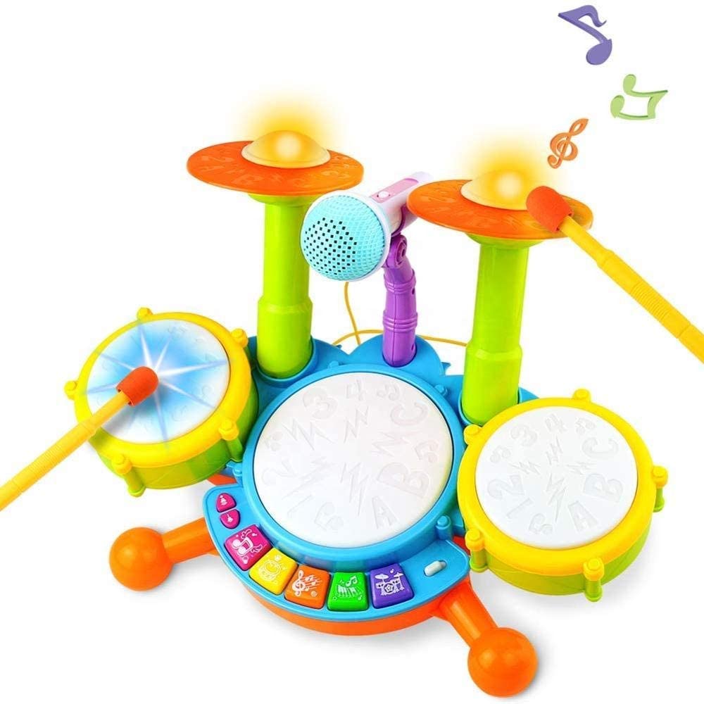 おもちゃのドラム ドラムセット おもちゃ 赤ちゃん おもちゃ 楽器 音楽 2ドラムスティック付き 知育玩具 多機能楽器 子供 人気誕生日 こどもの日 プレゼント クリスマス 贈り物 入園お祝い 男の子 1 2 3 4 5 6 歳