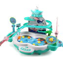 2in1魚釣りゲーム 磁気釣り 釣りおもちゃ 電動回転 フィッシング 水遊び 競争ゲーム 音楽 お風呂 流れる水 室内遊び 卓上ゲーム 子供用 知育おもちゃ 男...