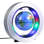 磁気浮上 地球儀 浮遊・回転型の地球儀 浮く地球儀 自動回転 LEDライト 空中浮遊 空中浮揚 世界地図 360度回転 球体点灯回転 電磁誘導 リニアモーターカー