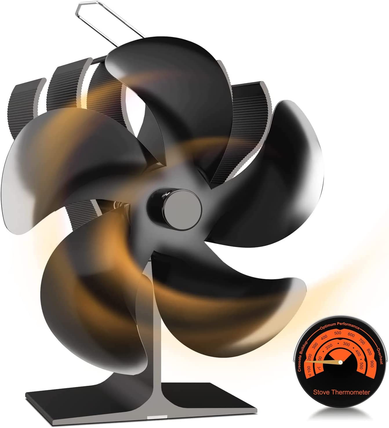ストーブファン 電源不要 ストーブファン 火力ファン エコファン 火力暖炉ファン 静音 省エネ 電源不要 薪ストーブ/暖炉用品 アルミ製 ストーブ 熱供給用品 暖房用 防寒対策 温度計付き