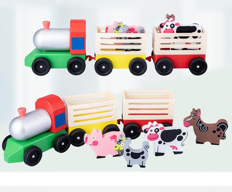 木製車 木製おもちゃ 知育玩具 汽車 トラック キャリアカー キッズ 男の子おもちゃ ミニカー カラフルキャリアカー 安全 天然木材質 男の子 女の子 ベビー 小学生 おもちゃ 2歳 3歳 4歳 5歳 6歳 7歳 8歳