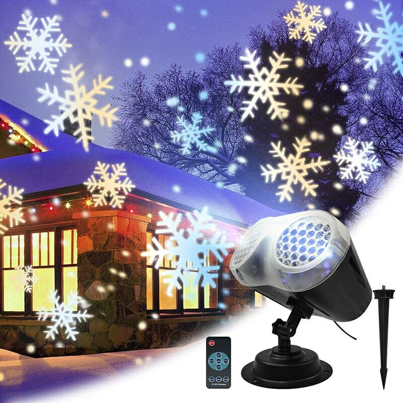 プロジェクター 投影ランプ クリスマスライト 雪花 スノーフレーク ガーデンライト LED投光器 舞台照明 新年/バレンタインデー/パーティー/カラオケ/結婚式/ガーデニング/パレードなどに適用