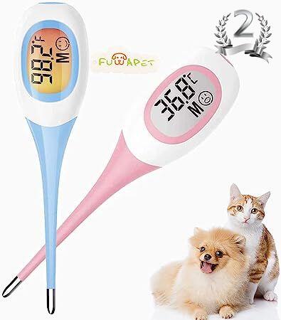 「一部即納 動画あり」ランキング入賞 ペット用 電子体温計 デジタル温度計 検温 犬 猫 いぬ ねこ ペット用検温器 先端やわらか仕様で安全 検温しやすい 8秒スピード測定 大画面LCD操作簡単 防水タイプ 測定精度:±0.1℃ 付属カバー付き 電池交換可能