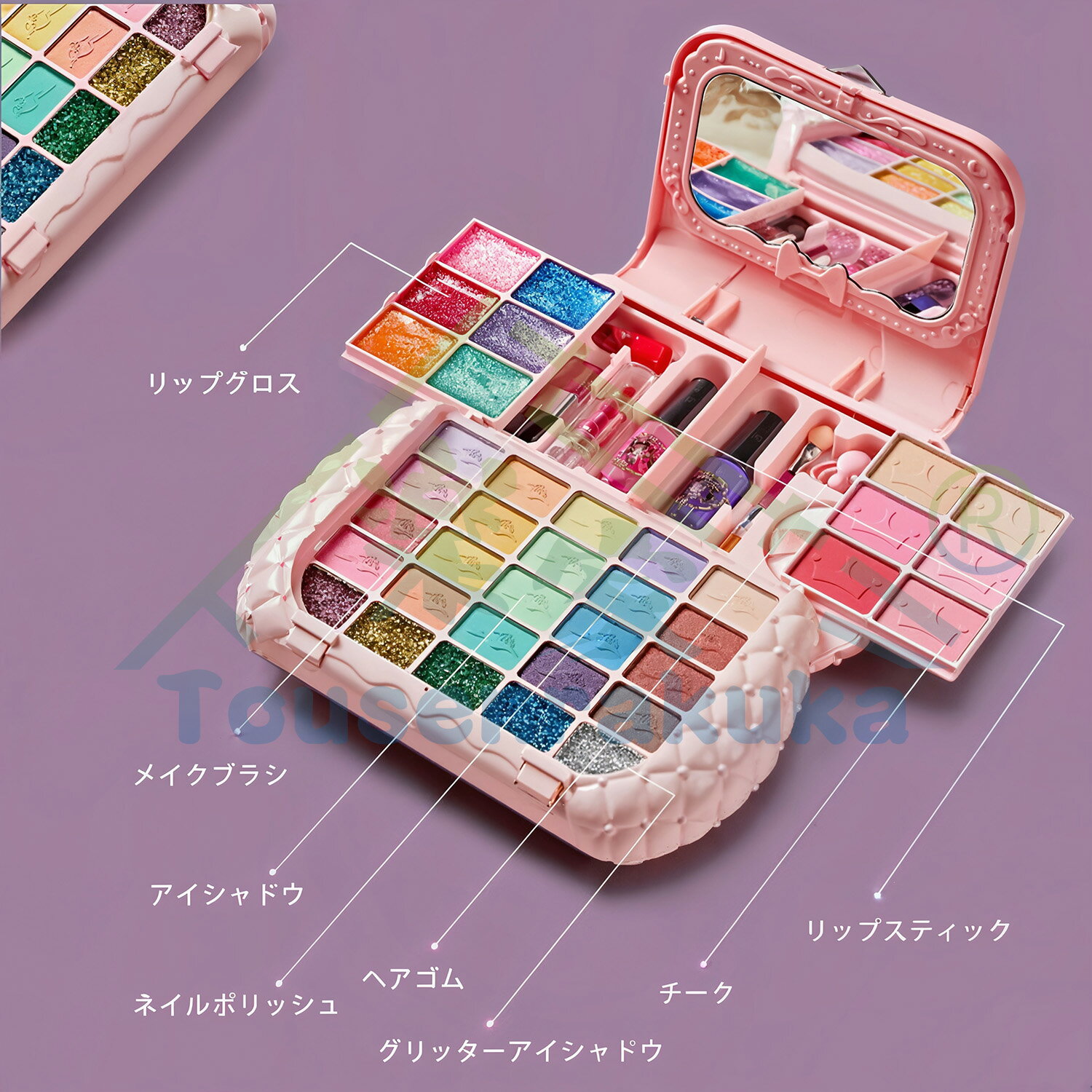 [動画あり ラッピング対応] 子供用 メイクセット キッズ コスメセット ごっこ遊び キッズコスメセット ままごと 化粧品おもちゃ メイクアップセット 化粧品おもちゃセット 水溶性化粧品 クリスマス お誕生日プレゼント 安全 無毒 洗える 子ども用 化粧道具 - Image 3