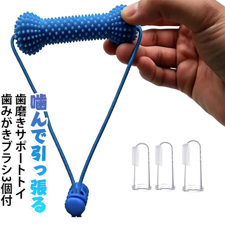 口腔ケア 歯垢対策 玩具 噛むだけ デンタルケアスティック 骨型 【歯みがきブラシ3個付き】歯磨きサポートトイ シリコン製 中型犬 犬用歯磨きサポート お手入れトイ 小型犬 歯磨き補助 ストレス解消 運動不足対策 訓練 トレーニング