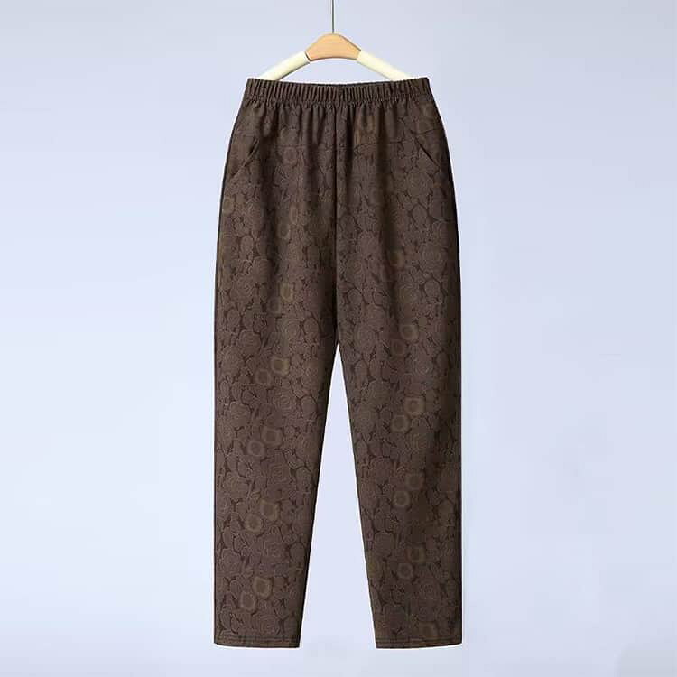 シニアファッション 春 パンツ ズボン 秋 シニア 女性 レディース ボトムス 花柄 ゴムウエスト 服 ゆったり 高齢者 ストレッチ 小柄 おばあちゃん 70代 秋冬 80代 90代 シニアパンツ 婦人 シニアファッション 冬 花柄パンツ 黒 コーヒー カーキ 敬老の日 プレゼント kuriesu-10008063 クリエス サンプル画像3