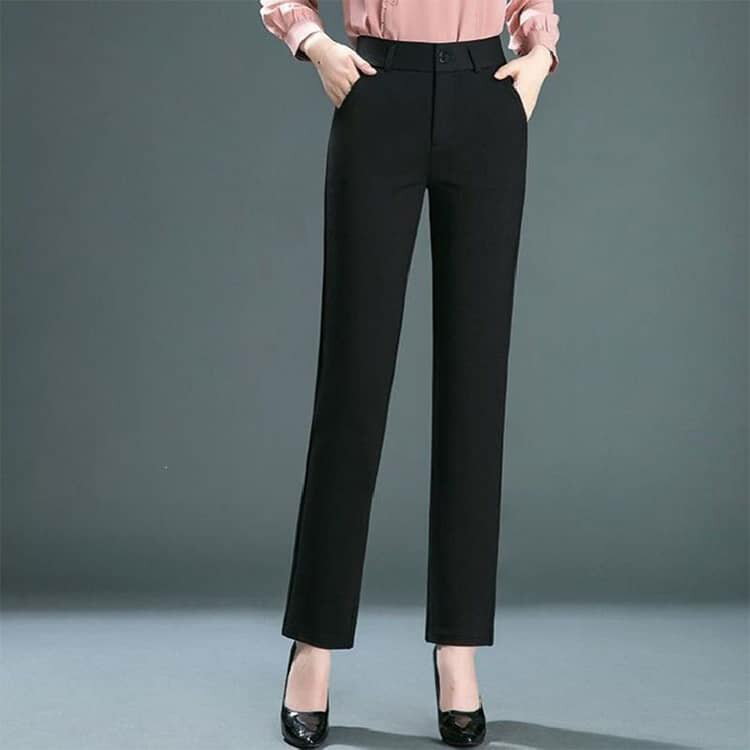 スラックス レディース ストレートパンツ ビジネスパンツ 春秋 美脚 脚長 スリム 細身 ストレート ロングパンツ 着痩せ 体型カバー 通勤 OL オフィス スーツ 洗える パンツ 無地 カジュアル 大きいサイズ 春 夏 秋 冬 オールシーズン 送料無料 30代 40代 50代 60代 黒 3