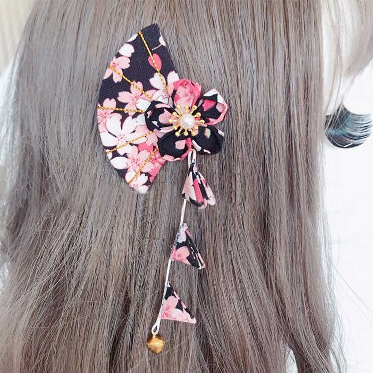 桜 扇 三歳 七五三 3歳 7歳 ヘアアクセサリー 花 髪飾り ヘアクリップ 七歳 和風 ...