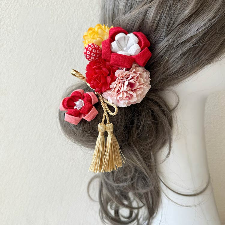 花 花嫁 卒業式 白 ピンク 成人式前撮り 髪飾り フラワー 成人式 前撮り 結婚式 黄...