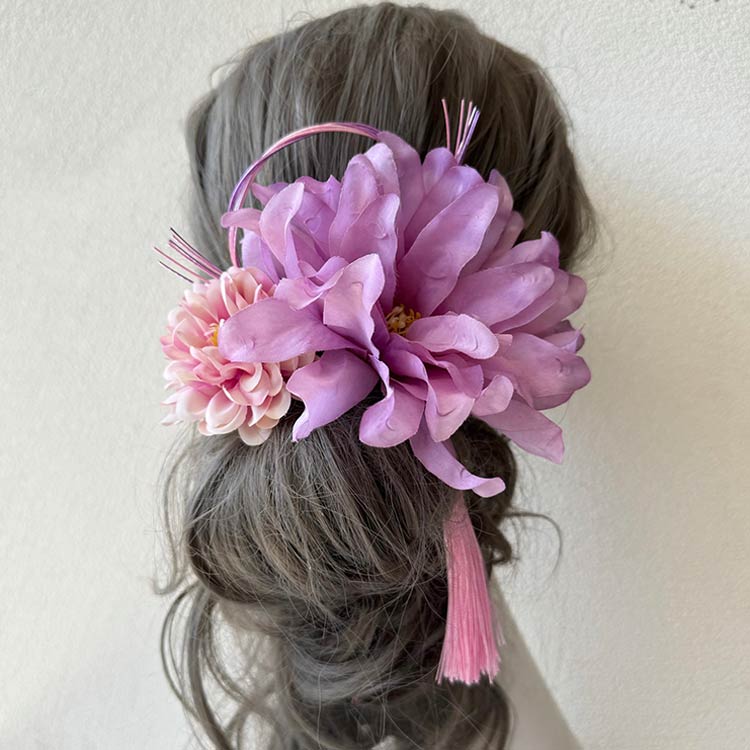 ホワイト 成人式 髪飾り 花 フラワー 髪飾り ピンク ヘアアクセサリー 和装 色打掛...