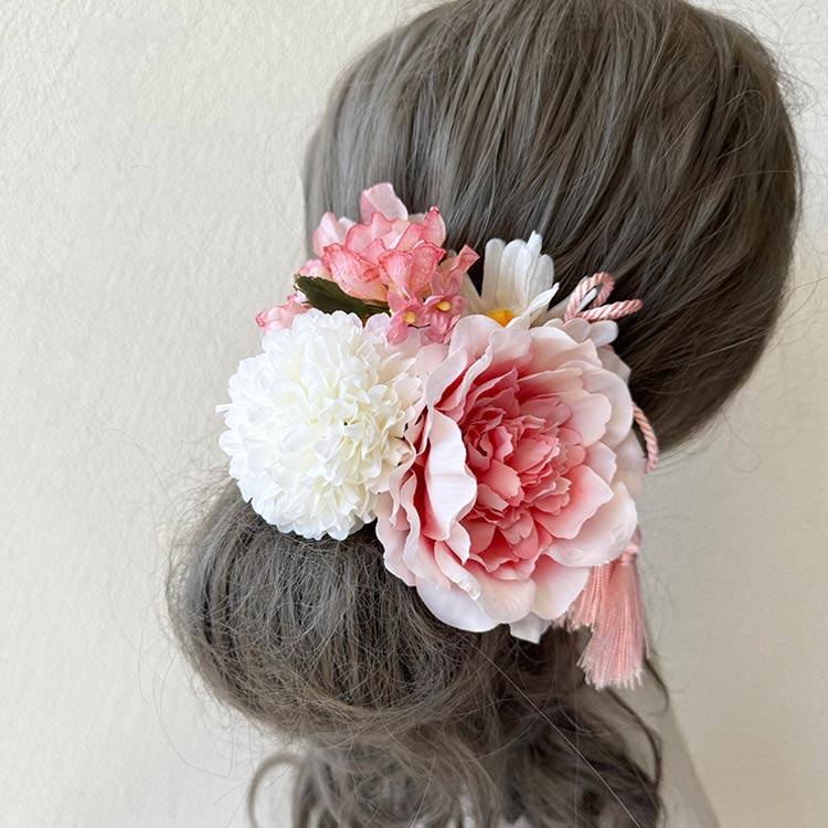 成人式 花 緑 髪飾り 卒業式 ヘアアクセサリー 青 ヘッドドレス 紫 黄色 ドライフ...