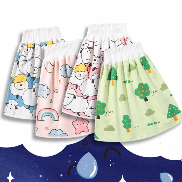 防水 100％コットン 男の子 おねしょスカート ウエストゴム おねしょケット 柔らか...
