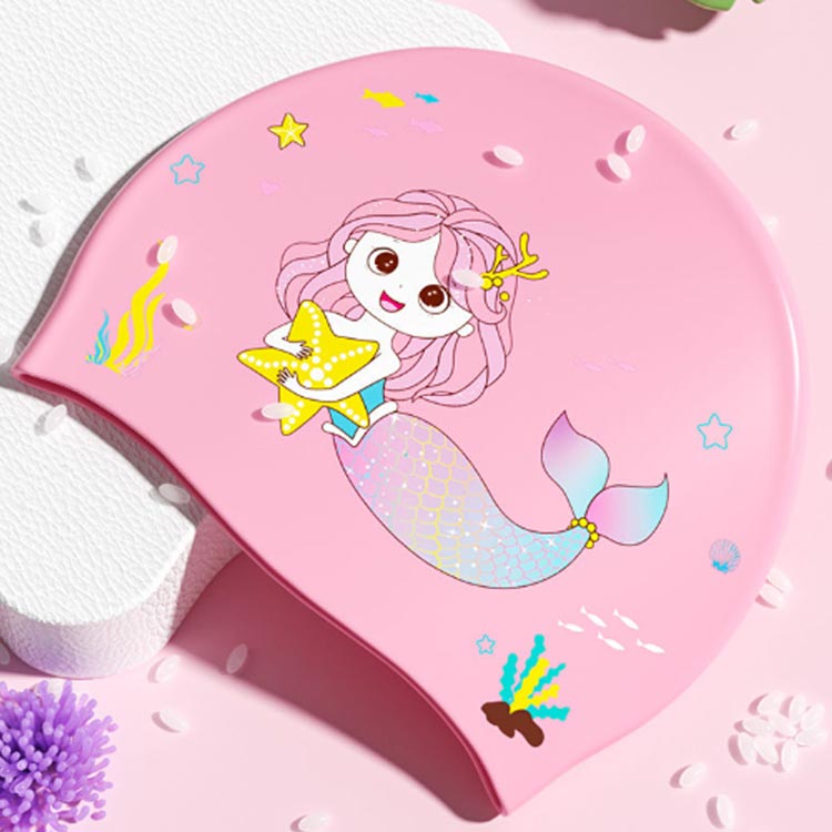 スイムキャップ キッズ 子供用 ジュニア 3-15歳 ストレッチ ユニコーン 人魚姫 水泳帽 女の子 プール スイミングキャップ スクール 海水浴 レジャー 夏 水遊び 水泳 水泳帽子 プールキャップ UV対策 帽子 シリコン 送料無料 2