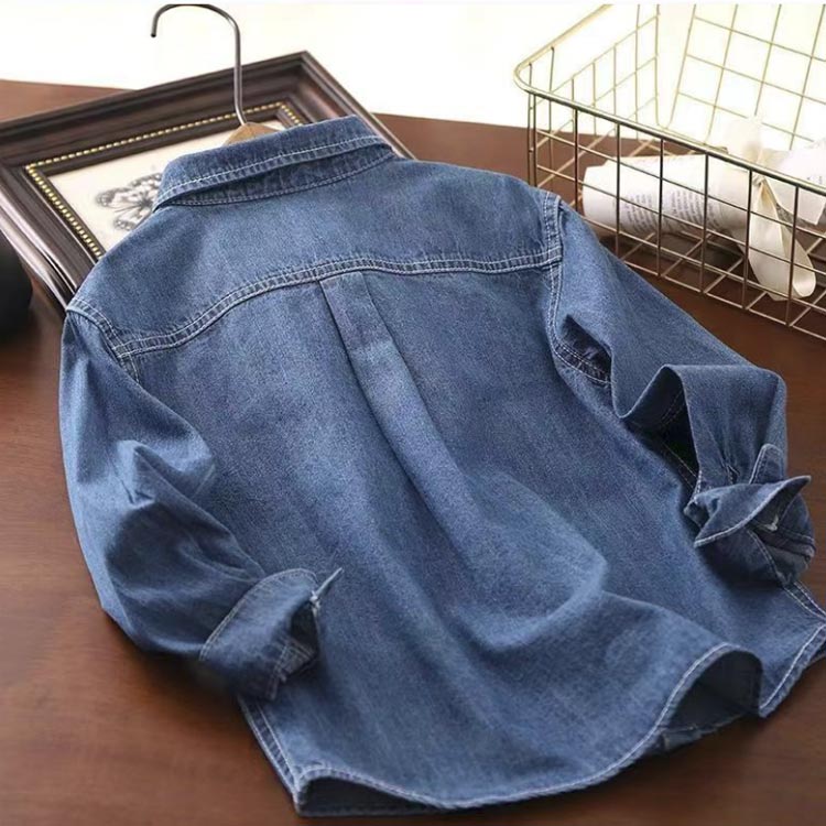 子供シャツ 子供 キッズ 男の子 シャツ ジュニア デニムシャツ ブラウス フォーマル 長袖 可愛い カジュアルシャツ アウター おしゃれ こども 七五三 入学式 誕生日 入園式 定番 100/110/120/130/140/150/160cm