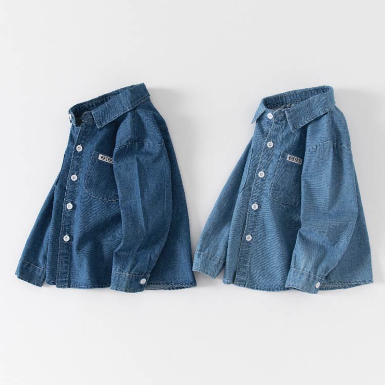 子供シャツ 男の子 女の子 キッズ シャツ 綿 ベビー 90/100/110/120/130cm 子供 デニムシャツ ブラウス フォーマル 長袖 可愛い カジュアルシャツ アウター おしゃれ こども 七五三 入学式 誕生日 入園式 定番