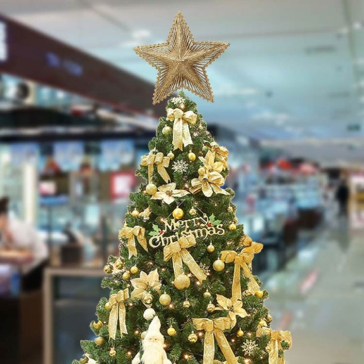 クリエスのクリスマスツリー トップスター 飾り トップライト 20cm クリスマスツリートップ 星 豪華 北欧 おしゃれ オーナメント クリスマスツリー スター ツリー飾り 装飾 スターオーナメントド 送料無料｜アングル2