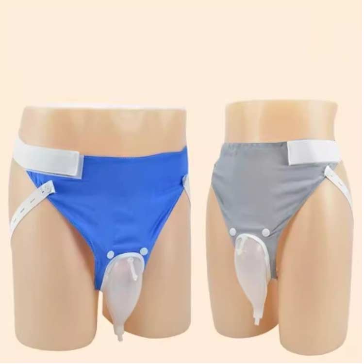 クリエスの尿排出バッグ 男性用 女性用 尿収集バッグ 装着尿器 1000ML 採尿バッグ 小便器 シリコーン尿コレクター 小便器 おしっこホルダー 失禁パンツ 再利用可能 調節可能 漏れ防止 高齢者用 寝たきり高齢者向け｜アングル2