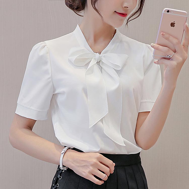 シフォン ブラウス 長袖 半袖 ボウタイブラウス レディース トップス リボン リボンタイ 無地 シャツブラウス 可愛い フォーマル カジュアル シャツ ブラウス オケーション きれいめ 春 夏 白 母 ピンク