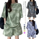 上下セット セットアップ 女子 Tシャツ 半袖 短パン トップス ショートパンツ スポーツ ルームウェア カジュアル 部屋着 パジャマ リラクシングウェア 外出...