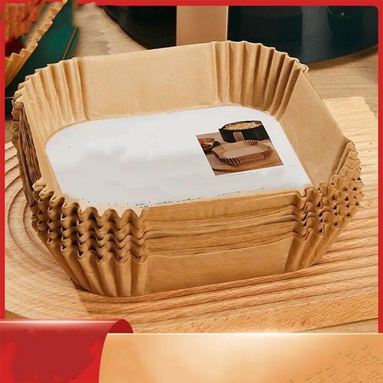 スクエア型 3-5L適用 天ぷら敷紙 ケーキ 防水 油紙 エアフライヤー専用紙 3-5L適用...