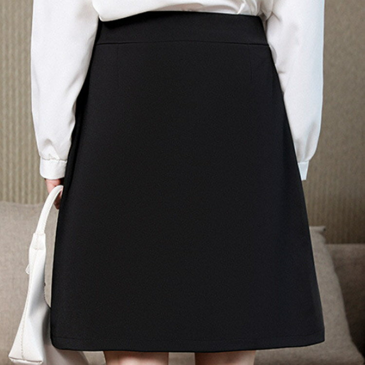 Aライン 事務服 スカート 制服 膝丈 オフィス ビジネス 通勤 フォーマル フレア レディース 大きいサイズ 小さいサイズ OL ボトム 単品 ユニフォーム 企業 黒 ブラック 洗える 着瘦せ 春夏秋 ストレッチ ポケット ウォッシャブル 送料無料