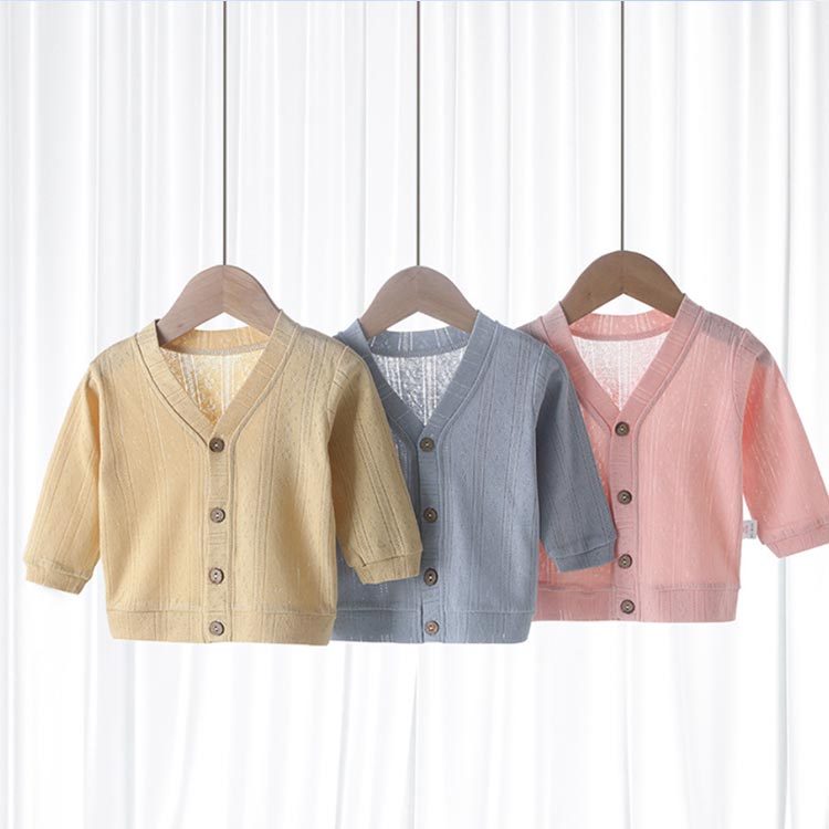 ベビー サマーカーディガン 綿 赤ちゃん ニットカーディガン ベビー服 キッズ UVカ...