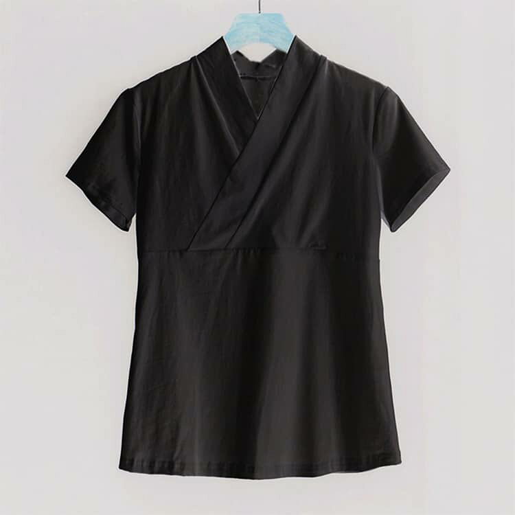 クリエスの襦袢 Tシャツ 半襦袢 着物 簡単 衿付き きもの レディース インナー 半袖 簡単 初心者 一体型 和装 浴衣 着物 下着 肌着 速乾 快適 女性 着物下 白 黒 ピンク ホワイト ブラック 送料無料｜アングル2
