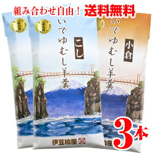 いでゆむし羊羹3本【メール便】竹皮に包んで蒸した甘さ控えめの栗蒸し羊羹詰め合わせ【送料無料　伊豆柏屋 伊豆 お土産 特産 名産 ようかん 和スイーツ プチ ギフト 】