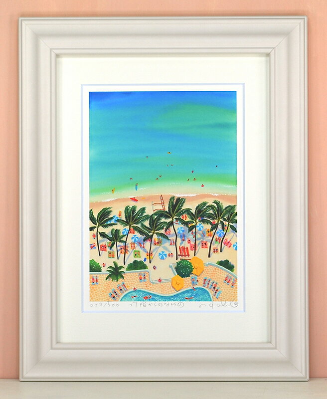 17階からのながめ くりのきはるみ (栗乃木ハルミ) 絵 絵画 版画 水彩画 風景画 壁掛け