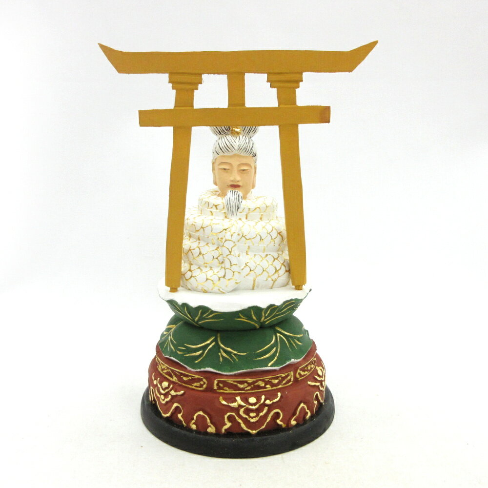 仏像 宇賀神 2.0寸 鳥居付き台座 桧木彩色 木彫 像 販売 ぶつぞう 木彫りの仏像 仏壇 仏具 仏壇仏具 ひのき ヒノキ 木彫り仏像 木彫仏像 木製仏像 木の仏像 木製仏像 木の仏像 置物 置き物 高級 インバウンド 外国人向け 日本土産 外国人男性 プレゼント 日本のお土産
