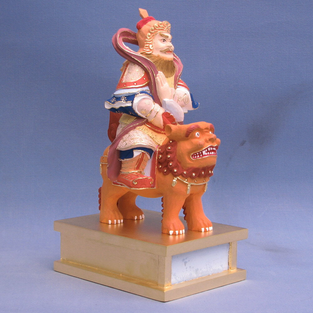 仏像 羅刹天 総高25cm 桧木彩色 十二天