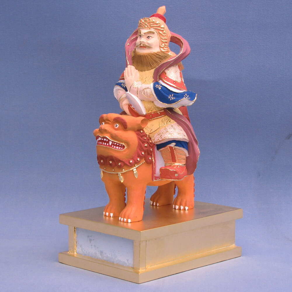 仏像 羅刹天 総高25cm 桧木彩色 十二天