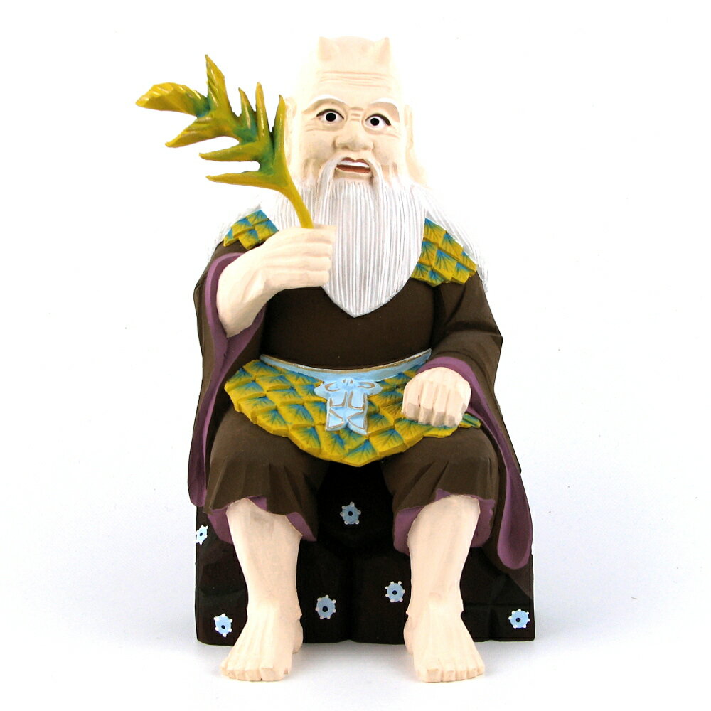 神像 神農神 総高20cm 桧木彩色