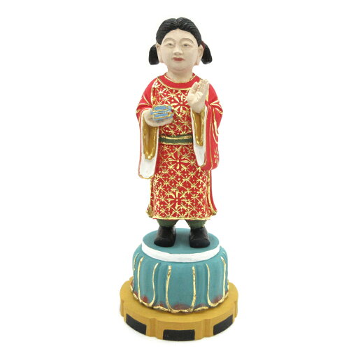 仏像 善膩師童子 立像 3.5寸 桧木彩色 ぜんにしどうじ 仏像 善膩師童子 立像 3.5寸 桧木彩色 ぜんにしどうじ