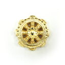 仏具 法輪 直径5cm 桧木金箔 片面彫り(3)