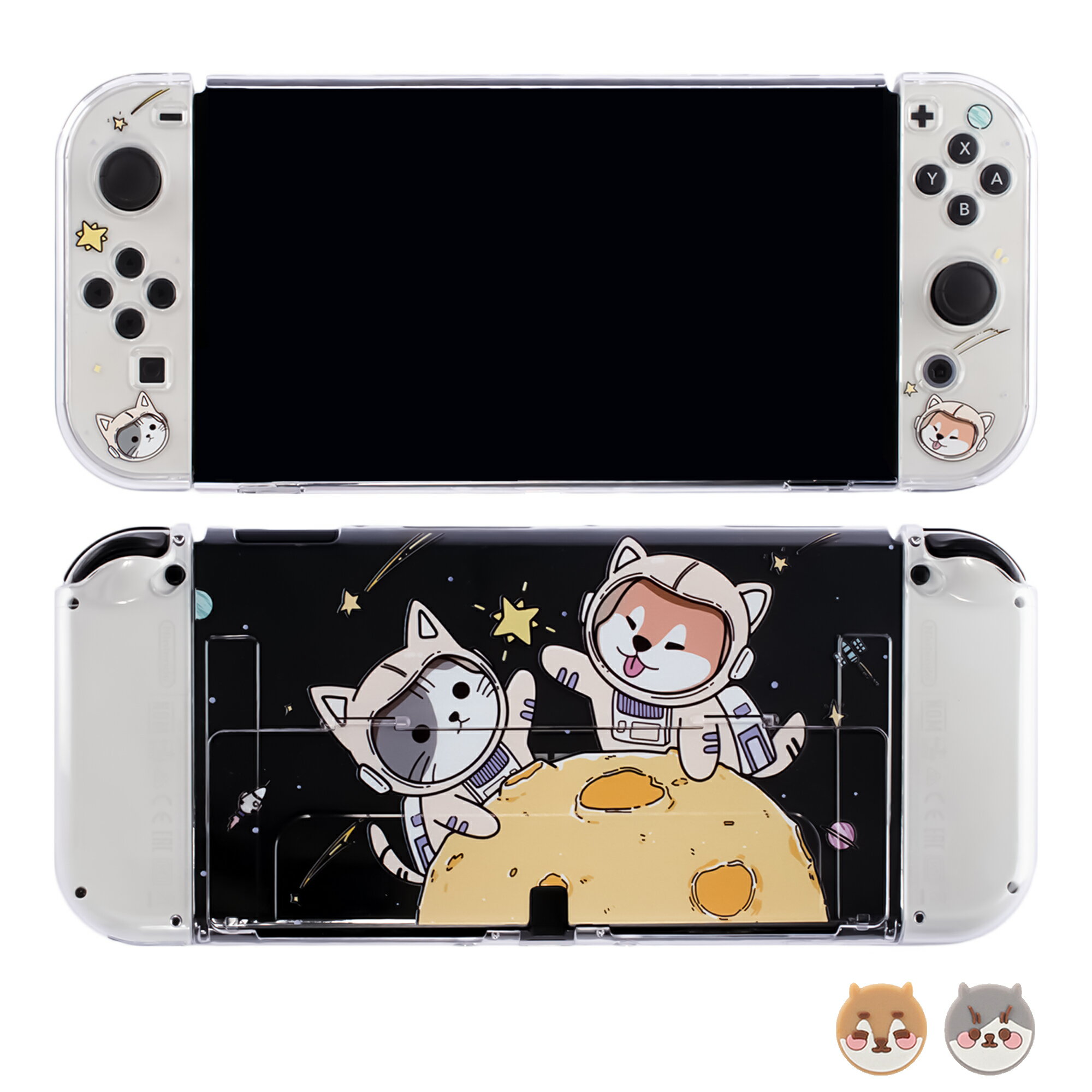 【★RSL出荷★】【星空猫犬】 switch カバー 有機ELカバー 任天堂 保護カバー ドック対応 ケース ジョイコン カバー TP…