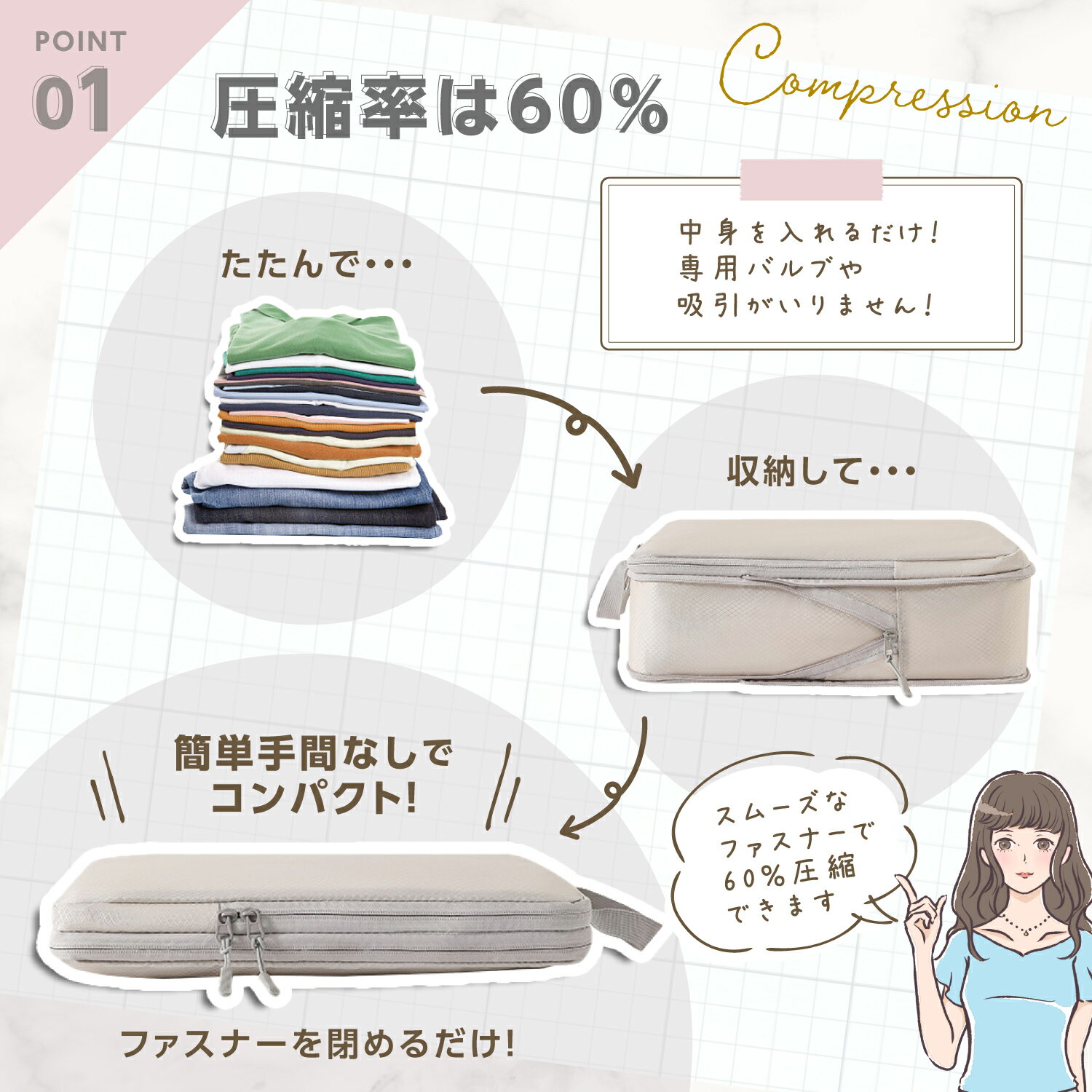 【10％OFF】クーポン トラベルポーチ トラベルポーチ圧縮 セット 圧縮バッグ 旅行用 ポーチ 圧縮袋 4点セット 収納ポーチ バッグインバッグ おむつポーチ 軽量 出張 衣類 国内旅行 海外旅行 レディース メンズ 子供 撥水 おしゃれ CRiCO by 黒鳥商店