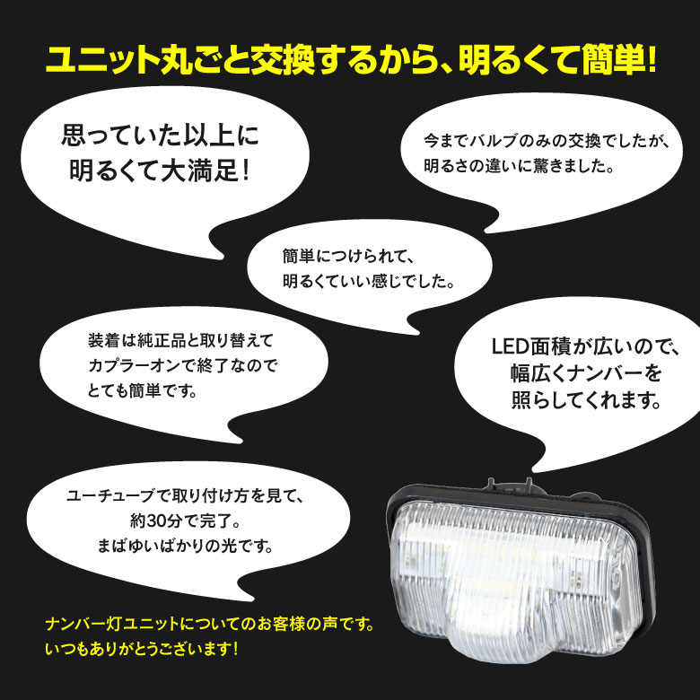 AZ製 ライセンスランプ LED ナンバー灯 ダイハツ タント タントカスタム LA600S LA610S H25.10～ 18SMD 高輝度 クールホワイト 白 (送料無料) 参考純正品番：81270-B2060 アズーリ 2